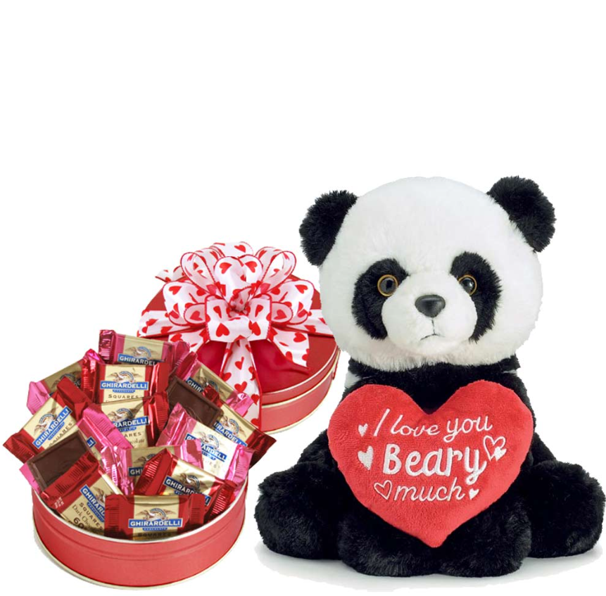 Love You Beary Much Panda Valentine Gift with chocolates